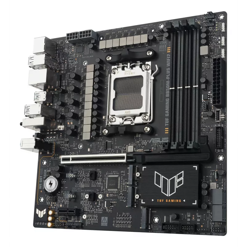 Placa-mãe ASUS TUF GAMING B850M-PLUS WIFI7 micro ATX, AMD B850, Socket AM5, DDR5, 4 DIMM, 256GB, Wi‑Fi 7, 2,5Gb LAN