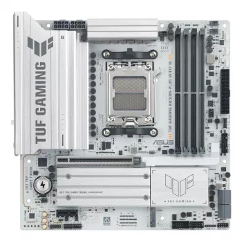 Placa-mãe ASUS TUF GAMING B850M-PLUS WIFI7 W, AMD B850, Socket AM5, micro ATX, DDR5, 4×DIMM, até 256 GB, Wi‑Fi 7, 2,5Gb Ethernet