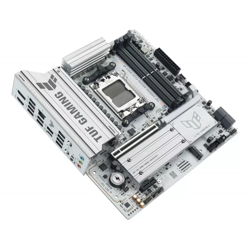 Placa-mãe ASUS TUF GAMING B850M-PLUS WIFI7 W, AMD B850, Socket AM5, micro ATX, DDR5, 4×DIMM, até 256 GB, Wi‑Fi 7, 2,5Gb Ethernet