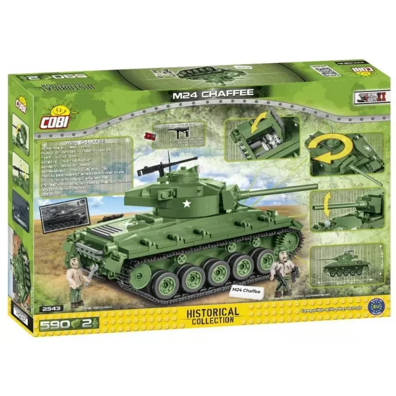 Blocos de construção tanque Cobi M24 Chaffee modelo à escala 1:35, Cobi-2543