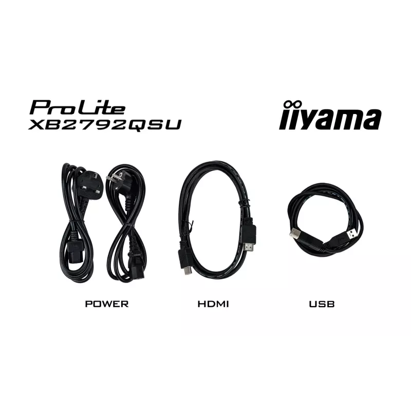 iiyama ProLite XB2792QSU-B1 monitor IPS QHD de 27 polegadas, HDMI, DP, hub USB, 120 Hz, preto