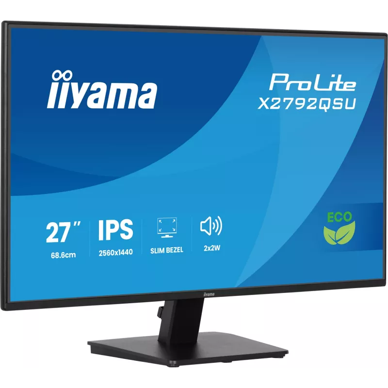 Monitor de computador iiyama ProLite X2792QSU-B1 68,6 cm (27 polegadas) 2560 x 1440 píxeis Quad HD LED preto