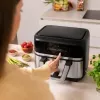 Fritadeira de ar quente Cecotec Cecofry Dual 9000 9 L 2850 W preto aço inoxidável