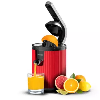 Extrator de sumo lento Cecotec Xqueeze RetroJuice 600 600 W preto vermelho aço inoxidável