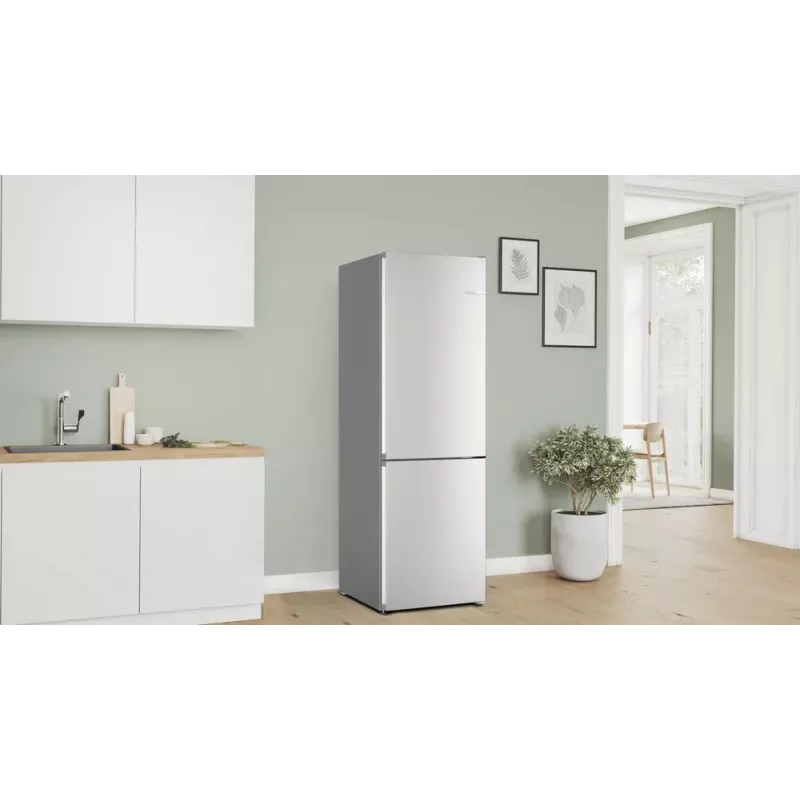 Combinado frigorífico-congelador Bosch Serie 4 KGN362LAF de livre instalação 321 L metálico