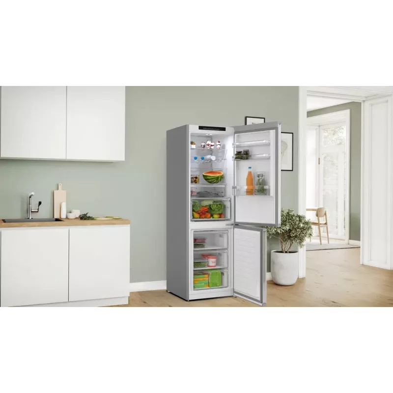 Combinado frigorífico-congelador Bosch Serie 4 KGN362LAF de livre instalação 321 L metálico