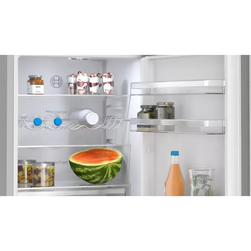 Combinado frigorífico-congelador Bosch Serie 4 KGN362LAF de livre instalação 321 L metálico