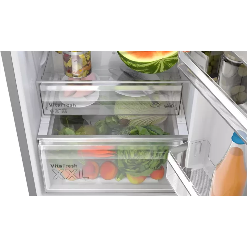 Combinado frigorífico-congelador Bosch Serie 4 KGN362LAF de livre instalação 321 L metálico