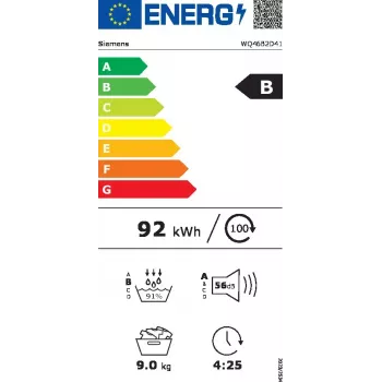 Máquina de secar roupa com bomba de calor Siemens iQ700 WQ46B2D41 de livre instalação carregamento frontal 9 kg branca