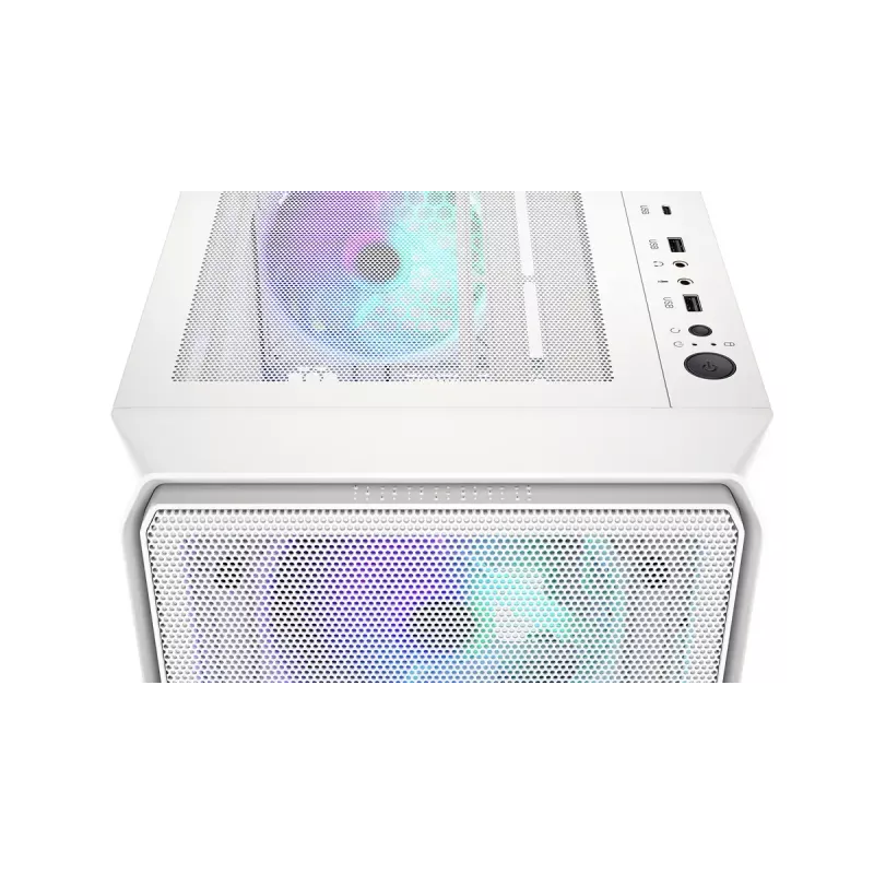 Caixa de PC Midi Tower ENDORFY ARX 500 ARGB branca – vidro temperado, suporta ATX/Micro-ATX/Mini-ITX, 3 ventoinhas frontais de 140 mm + 1 traseira de 140 mm, 1×3,5 polegadas + 6×2,5 polegadas compartimentos