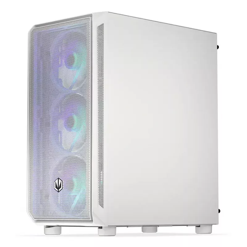 Caixa de PC Midi Tower ENDORFY ARX 500 ARGB branca – vidro temperado, suporta ATX/Micro-ATX/Mini-ITX, 3 ventoinhas frontais de 140 mm + 1 traseira de 140 mm, 1×3,5 polegadas + 6×2,5 polegadas compartimentos