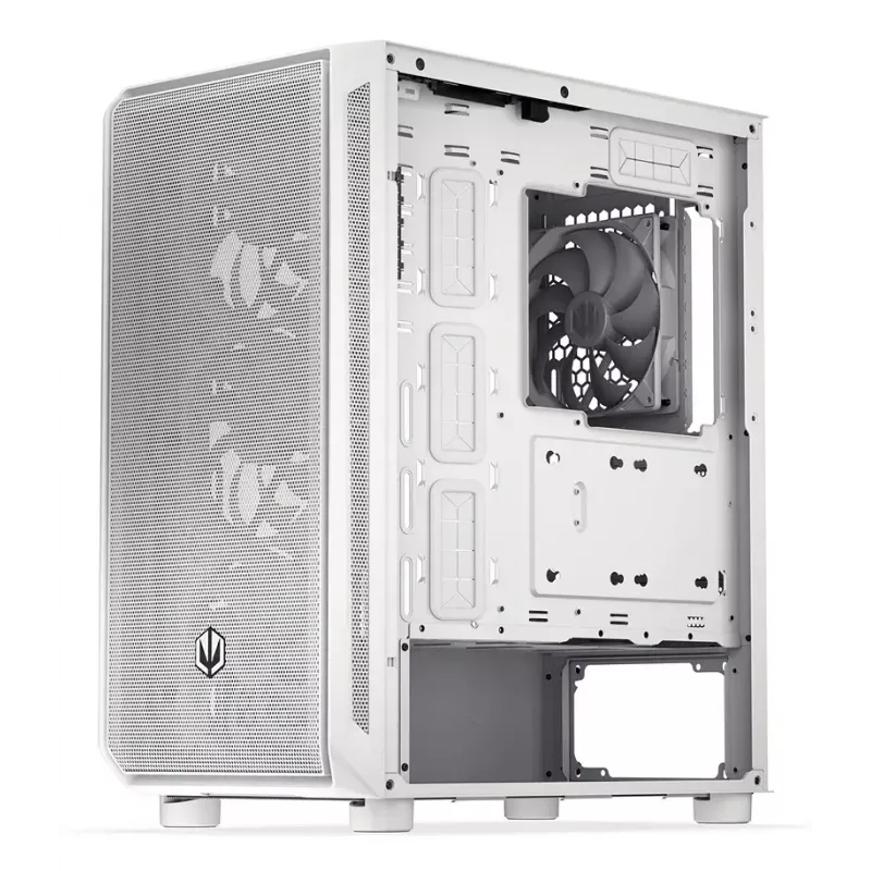 Caixa de PC Midi Tower ENDORFY ARX 500 ARGB branca – vidro temperado, suporta ATX/Micro-ATX/Mini-ITX, 3 ventoinhas frontais de 140 mm + 1 traseira de 140 mm, 1×3,5 polegadas + 6×2,5 polegadas compartimentos