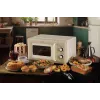 Ariete Vintage Line 3960 Micro-ondas Vintage, 800 W, capacidade 20 L, 3 funções, 5 níveis de cozedura, temporizador, bege