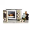 Ariete Vintage Line 3960 Micro-ondas Vintage, 800 W, capacidade 20 L, 3 funções, 5 níveis de cozedura, temporizador, bege