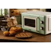 Ariete Vintage Line 3960 Micro-ondas Vintage, 800 W, capacidade 20 l, 3 funções, 5 níveis de potência, temporizador, verde