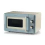 Ariete Vintage Line 3960 Micro-ondas Vintage, 800 W, capacidade 20 l, 3 funções, 5 níveis de cozedura, temporizador, azul