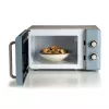 Ariete Vintage Line 3960 Micro-ondas Vintage, 800 W, capacidade 20 l, 3 funções, 5 níveis de cozedura, temporizador, azul