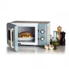 Ariete Vintage Line 3960 Micro-ondas Vintage, 800 W, capacidade 20 l, 3 funções, 5 níveis de cozedura, temporizador, azul