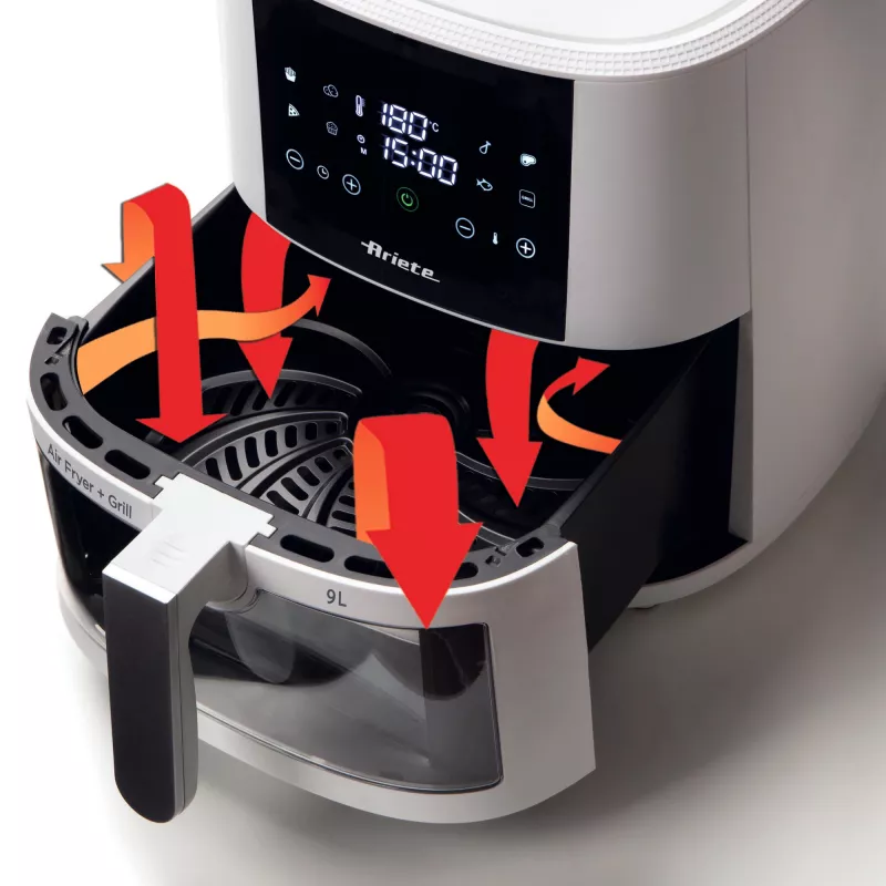 Ariete 4630/03 fritadeira de ar, 9 l, 1500 W, capacidade de 3,5 kg, até 200 °C, controlo tátil, branca