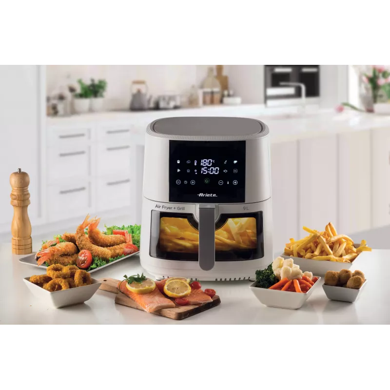Ariete 4630/03 fritadeira de ar, 9 l, 1500 W, capacidade de 3,5 kg, até 200 °C, controlo tátil, branca