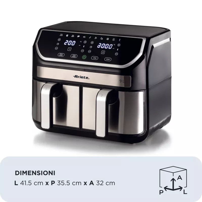 Fritadeira de ar quente Ariete 4625/00 9 L 2100 W preto prateado