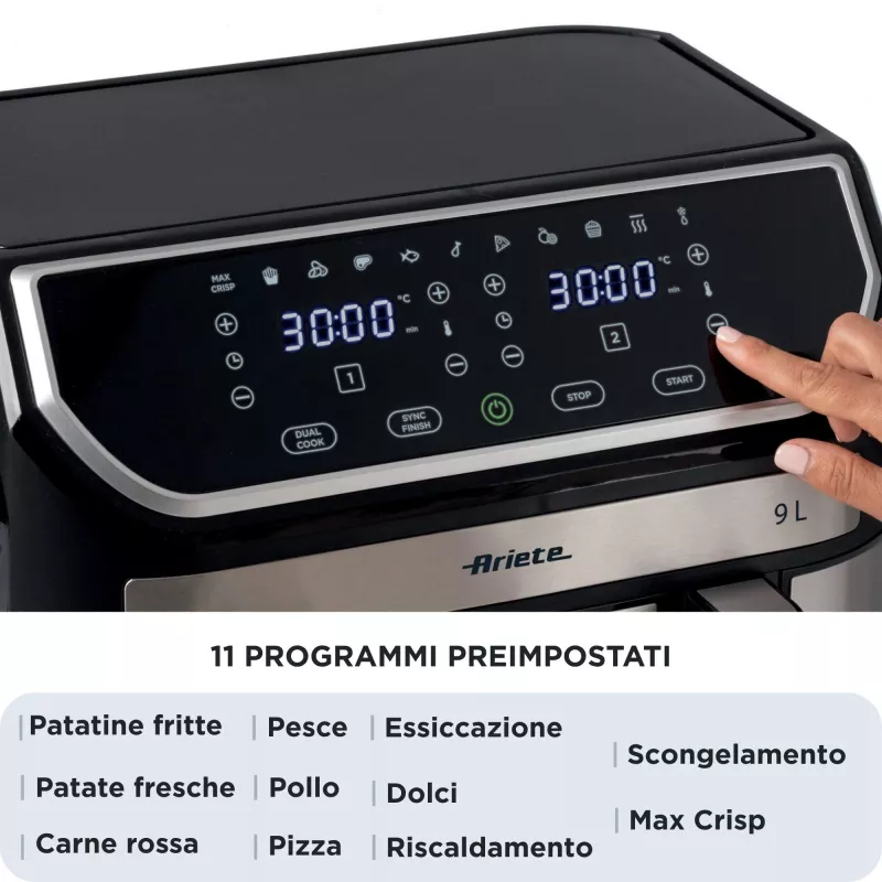 Fritadeira de ar quente Ariete 4625/00 9 L 2100 W preto prateado