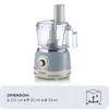Robot de cozinha ARIETE Vintage Line 1781/05 — 1000 W, taça 2,1 L, botão rotativo, lâminas de aço inoxidável, azul