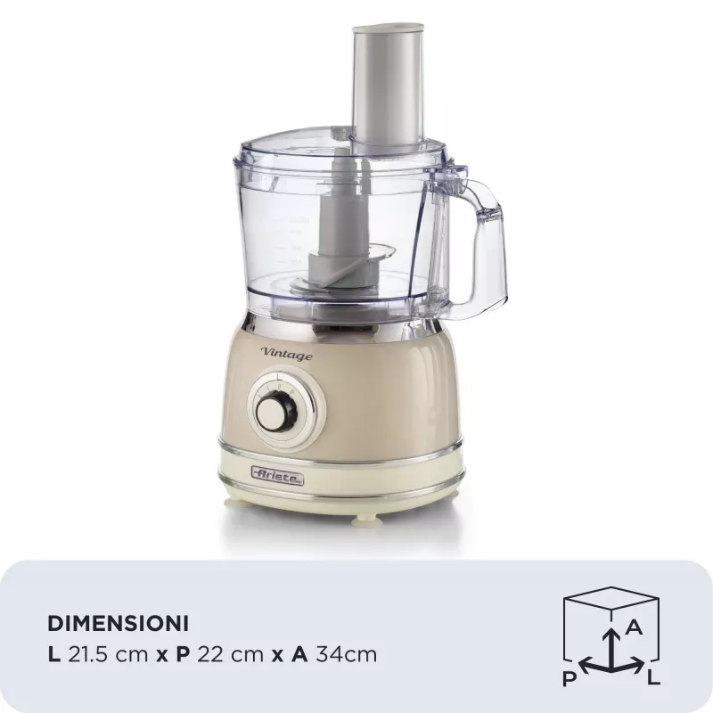 Robot de cozinha Ariete Vintage Line 1781/03 1000 W 2,1 L bege