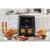 Ariete 4630/00 fritadeira de ar, 9 l, 1500 W, capacidade de carga de 3,6 kg, 7 programas, até 200°C, janela de visualização, preta