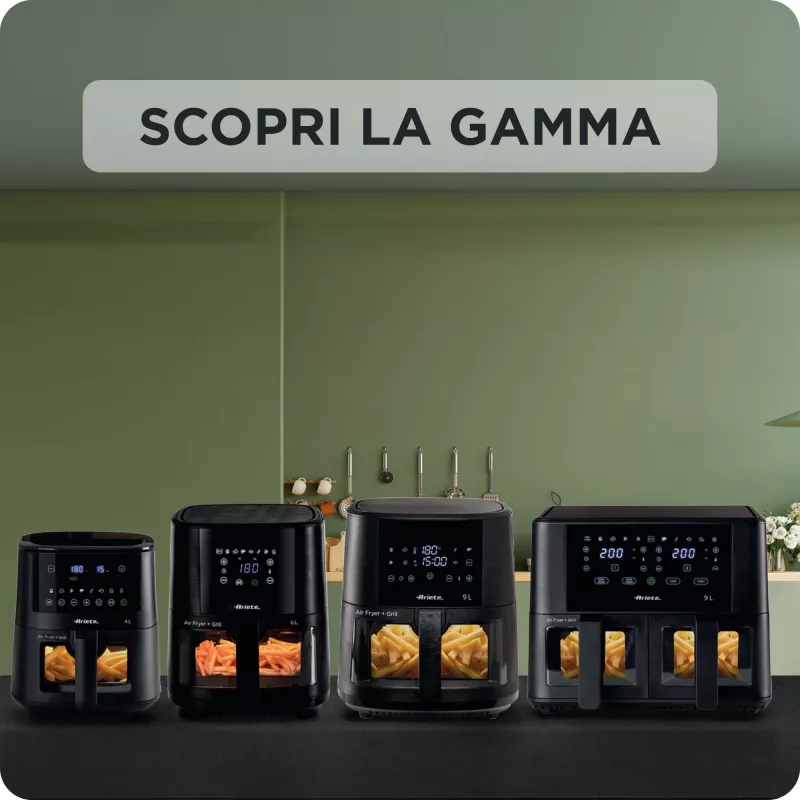 Ariete 4630/00 fritadeira de ar, 9 l, 1500 W, capacidade de carga de 3,6 kg, 7 programas, até 200°C, janela de visualização, preta