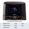 Ariete 4630/00 fritadeira de ar, 9 l, 1500 W, capacidade de carga de 3,6 kg, 7 programas, até 200°C, janela de visualização, preta
