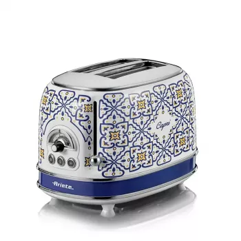 Torradeira Ariete 155 Capri, 810W, 2 fatias, 6 níveis de tostagem, gaveta de migalhas, função de descongelação, ejecção automática, sem pinças