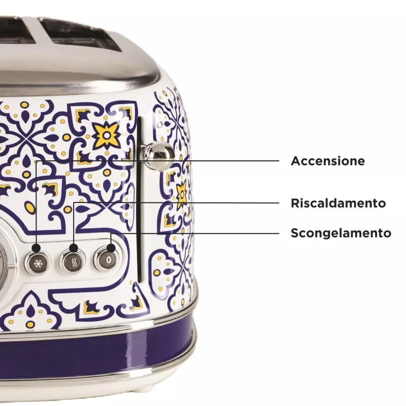 Torradeira ARIETE Capri 4 fatias, 1630 W, branco/multicolor