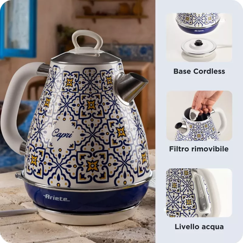 Chaleira elétrica Ariete 2869/0C 1,7 L 2200 W azul multicolor