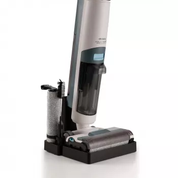 Ariete 2483 Aqua Force Wash & Vacuum, aspirador inteligente, limpa-chãos sem fios, bateria, aspira e lava, pelos de animais, sujidade seca e húmida, capacidade de 700 ml, acessórios incluídos