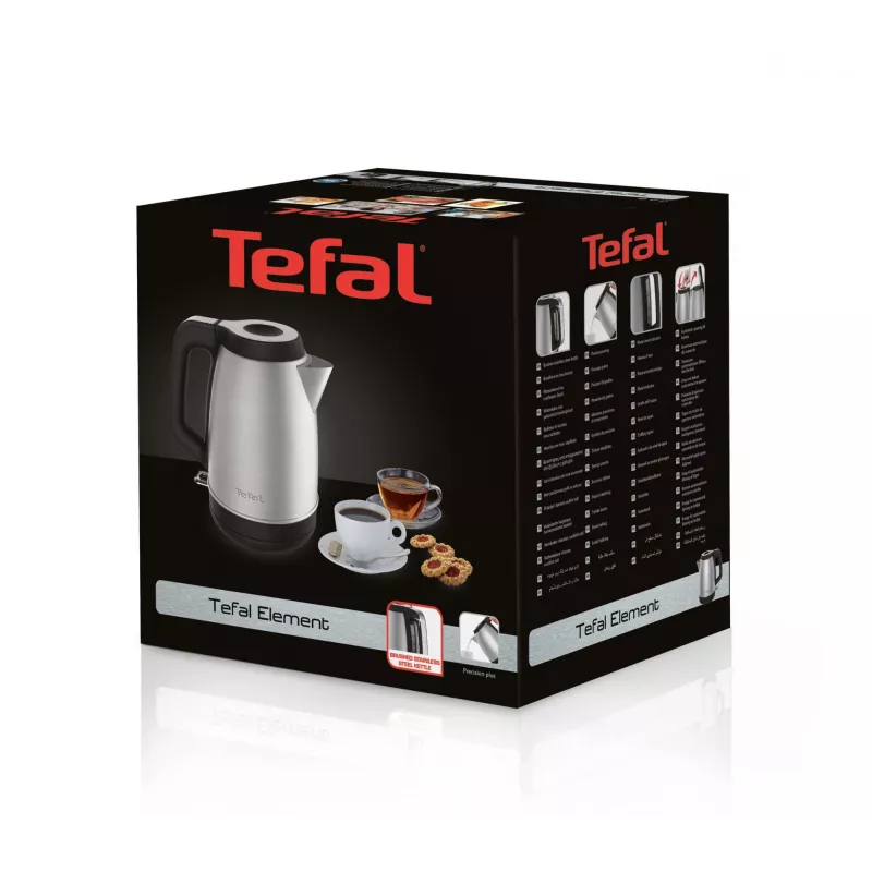 Chaleira Tefal KI280D 1,7 l 2400 W preta, aço inoxidável