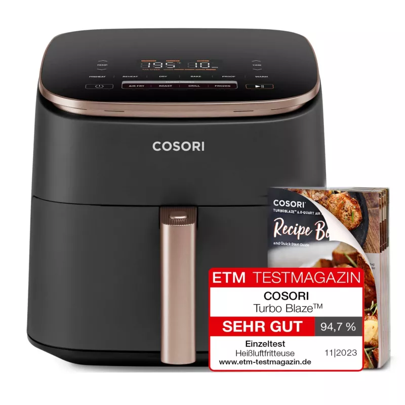 Fritadeira de ar quente Cosori Turbo Blaze Chef Edition Single 6 L independente 1725 W preta, ouro rosa