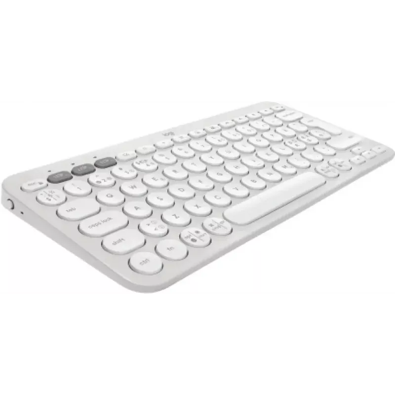 Teclado Logitech Pebble Keys 2 K380s universal RF Wireless Bluetooth QWERTY dinamarquês finlandês norueguês sueco branco