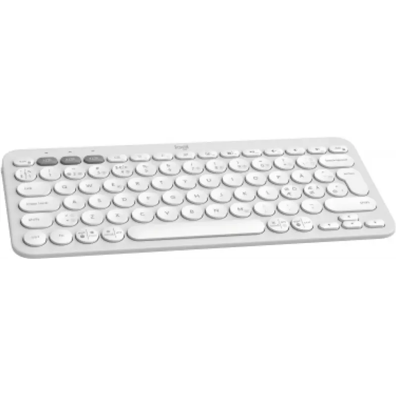 Teclado Logitech Pebble Keys 2 K380s universal RF Wireless Bluetooth QWERTY dinamarquês finlandês norueguês sueco branco