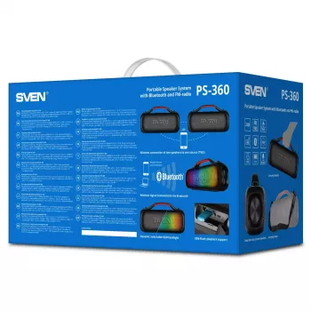 Altifalante portátil mono SVEN PS-360 preto