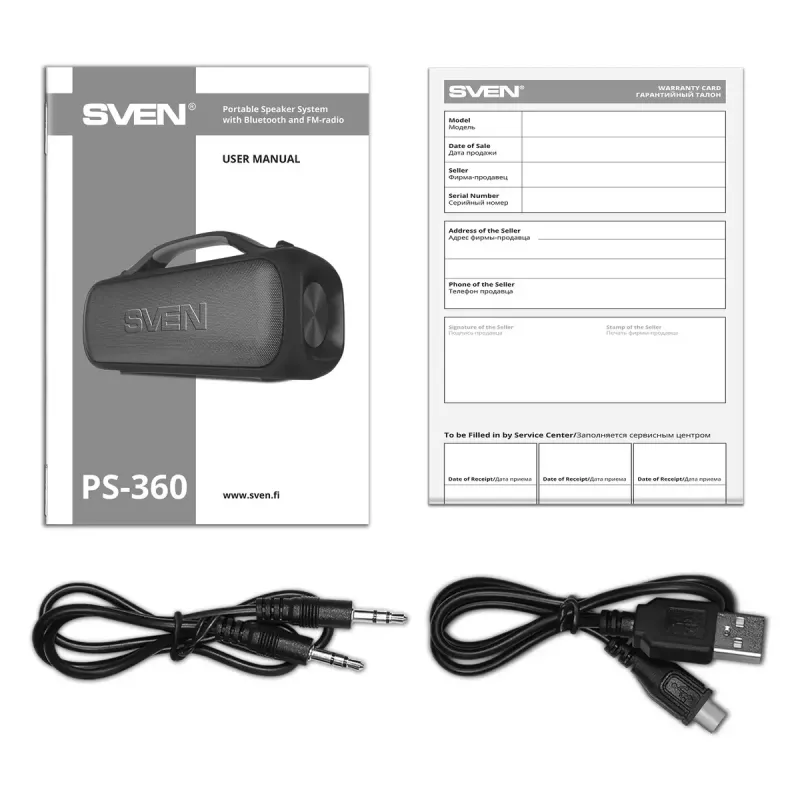 Altifalante portátil mono SVEN PS-360 preto