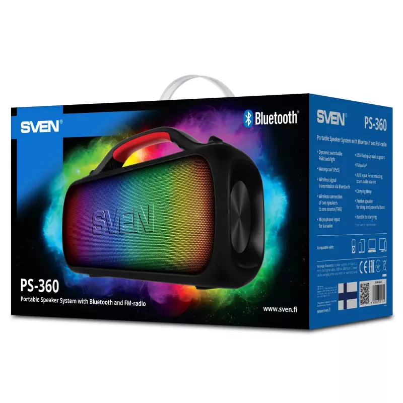 Altifalante portátil mono SVEN PS-360 preto