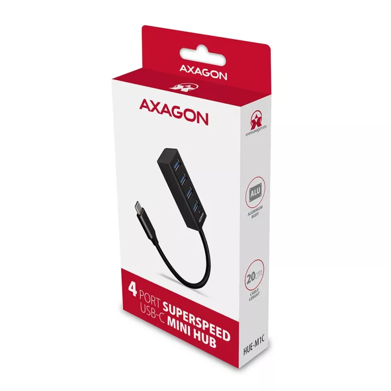 Hub USB-C 3.2 Gen 1 metálico mini AXAGON HUE-M1C