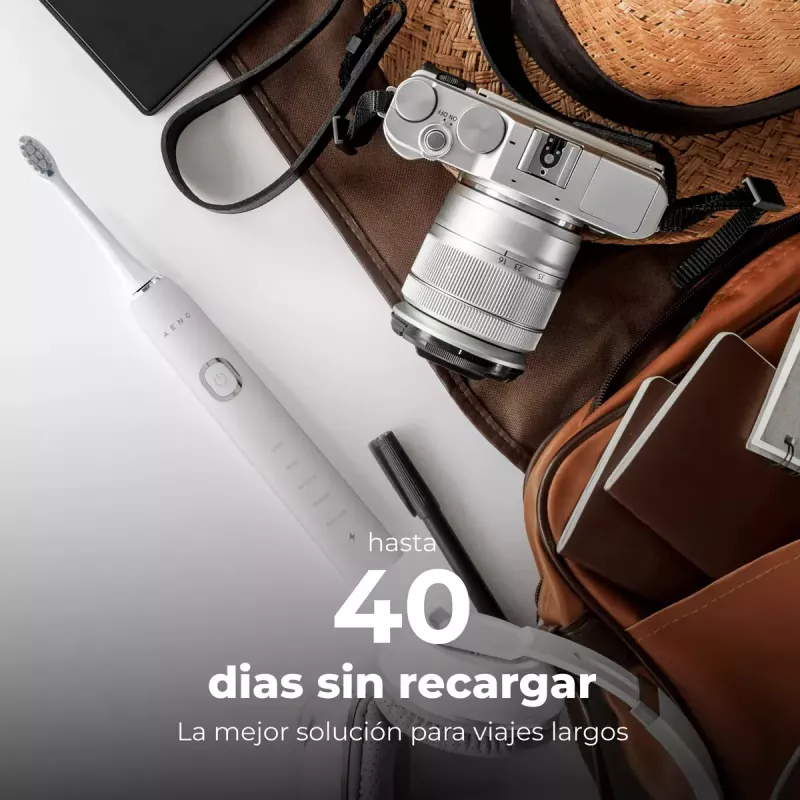 Escova de dentes sónica AENO DB5 branca 5 modos carregamento sem fios