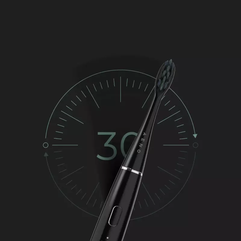 Escova de dentes elétrica sónica AENO DB2S preta 4 modos 46000rpm