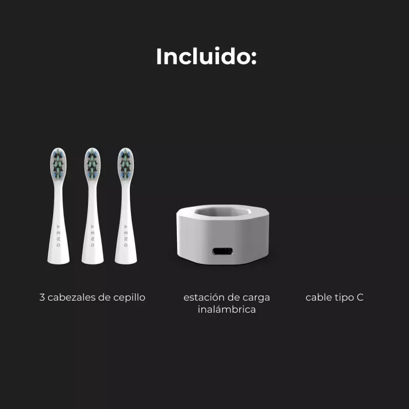 Escova de dentes sónica AENO DB1S branca 4 modos 46000 rpm
