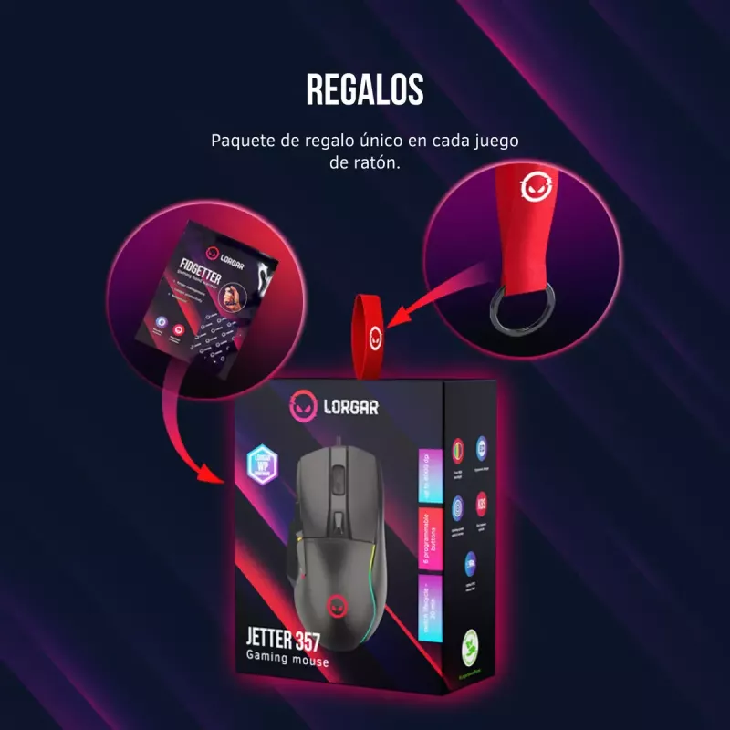 Rato Lorgar Jetter 357 Gaming ótico destro