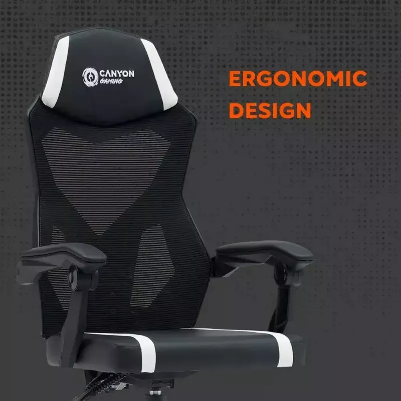 Cadeira gaming Canyon Flow MCH01 assento rígido Preto Laranja 120 kg