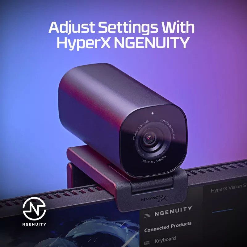Câmara web HyperX Vision S 75X30AA, rotação/inclinação