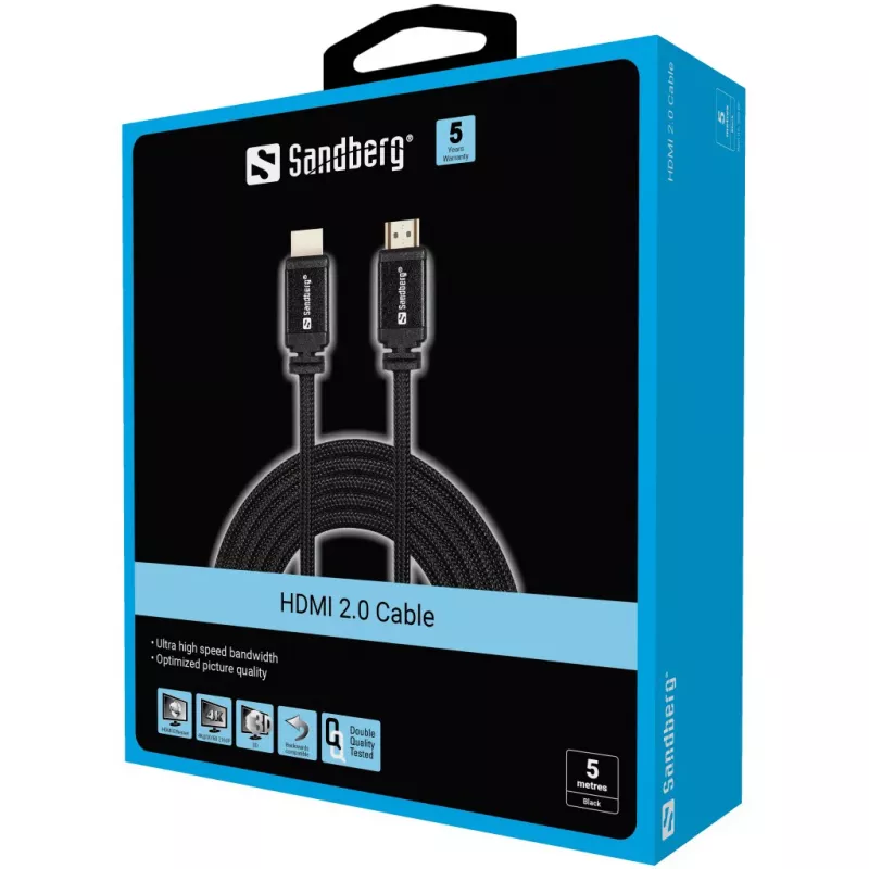 Cabo HDMI Sandberg HDMI 2.0 19M-19M 5 m